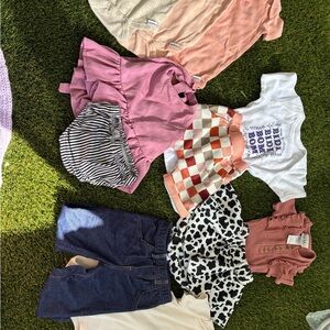 Girls Mixed Clothing Bundle - Pink, White, Black, Blue